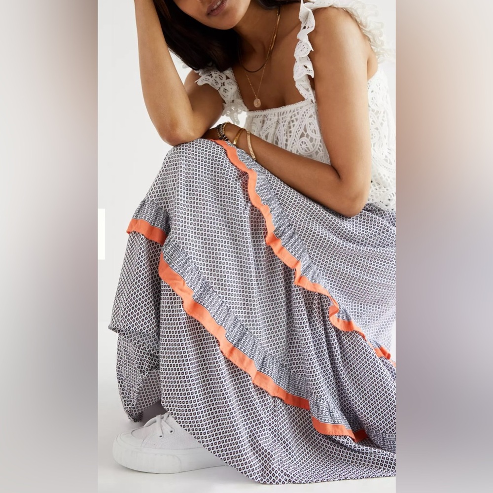 ANTHROPOLOGIE BEACHGOLD TIERED MIDI SKIRT (LAST CHANCE) - Picture 3 of 6